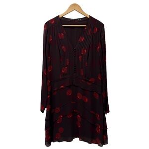 NWOT Karen Millen burgundy silky dress size 8